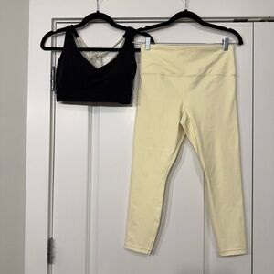 Athleta Butter Yellow Leggings & Sports Bra